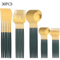 30Pcs Stainless Steel Cutlery Set by Snagg A Dinnerware
