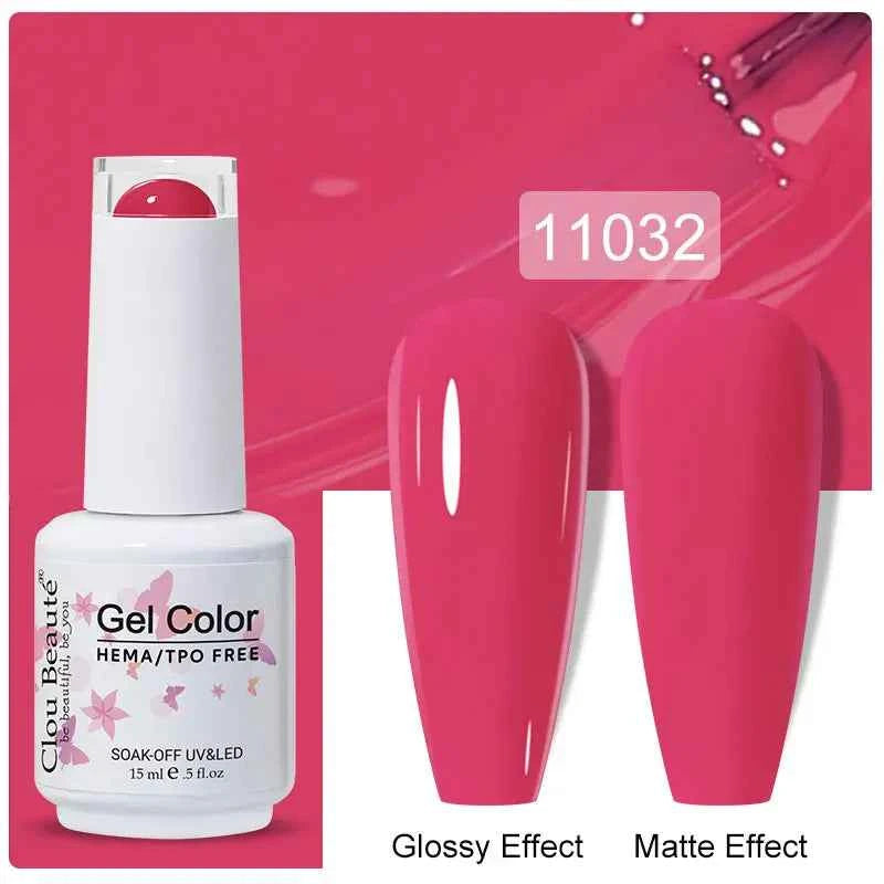 Professional 15ml HEMA & TPO Free Gel Polish – High-Performance Red & Multi Tone Semi Permanent Varnish