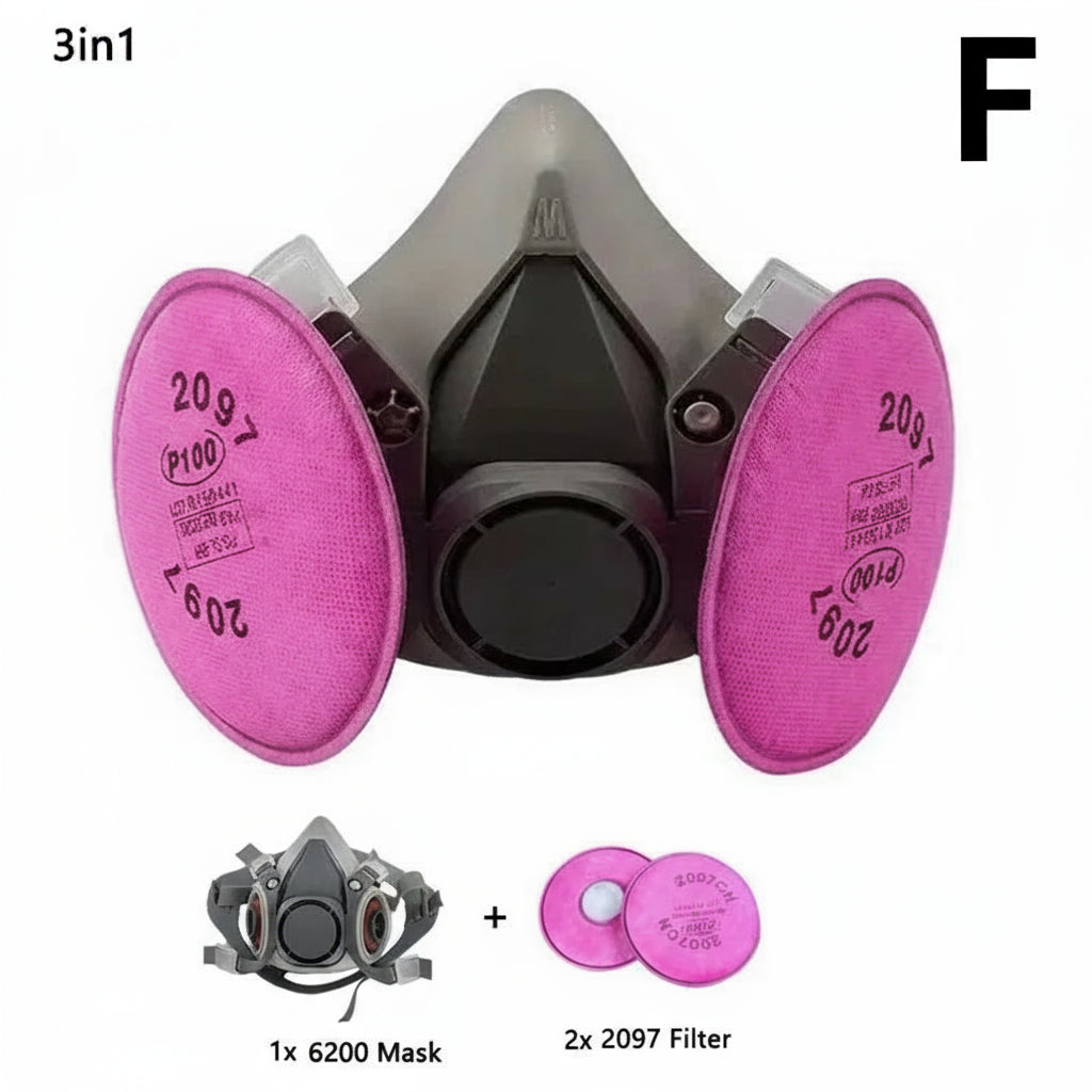 6200 Half Face Respirator Mask with Filters by Snagg A Face Mask