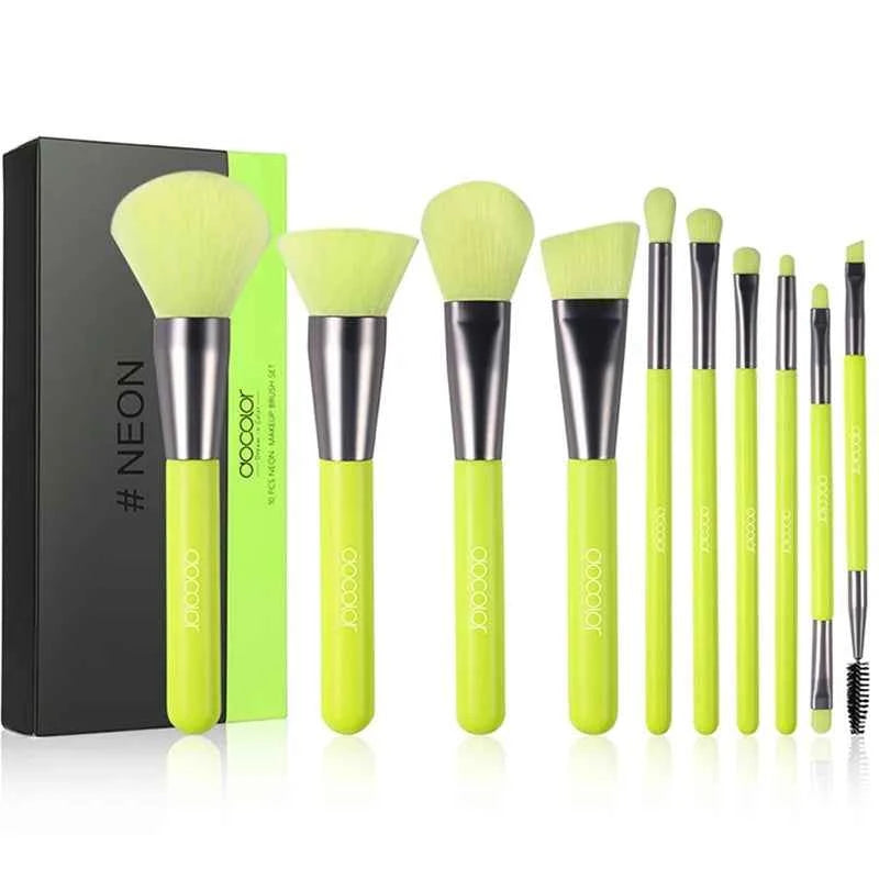 Professional Neon Green Master Series – High Visibility Precision Makeup Brush Collection