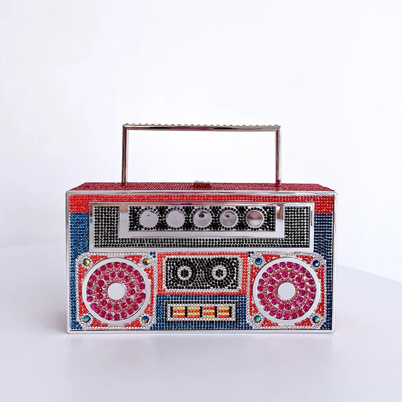 Luxury Designer Diamond Radio Clutch