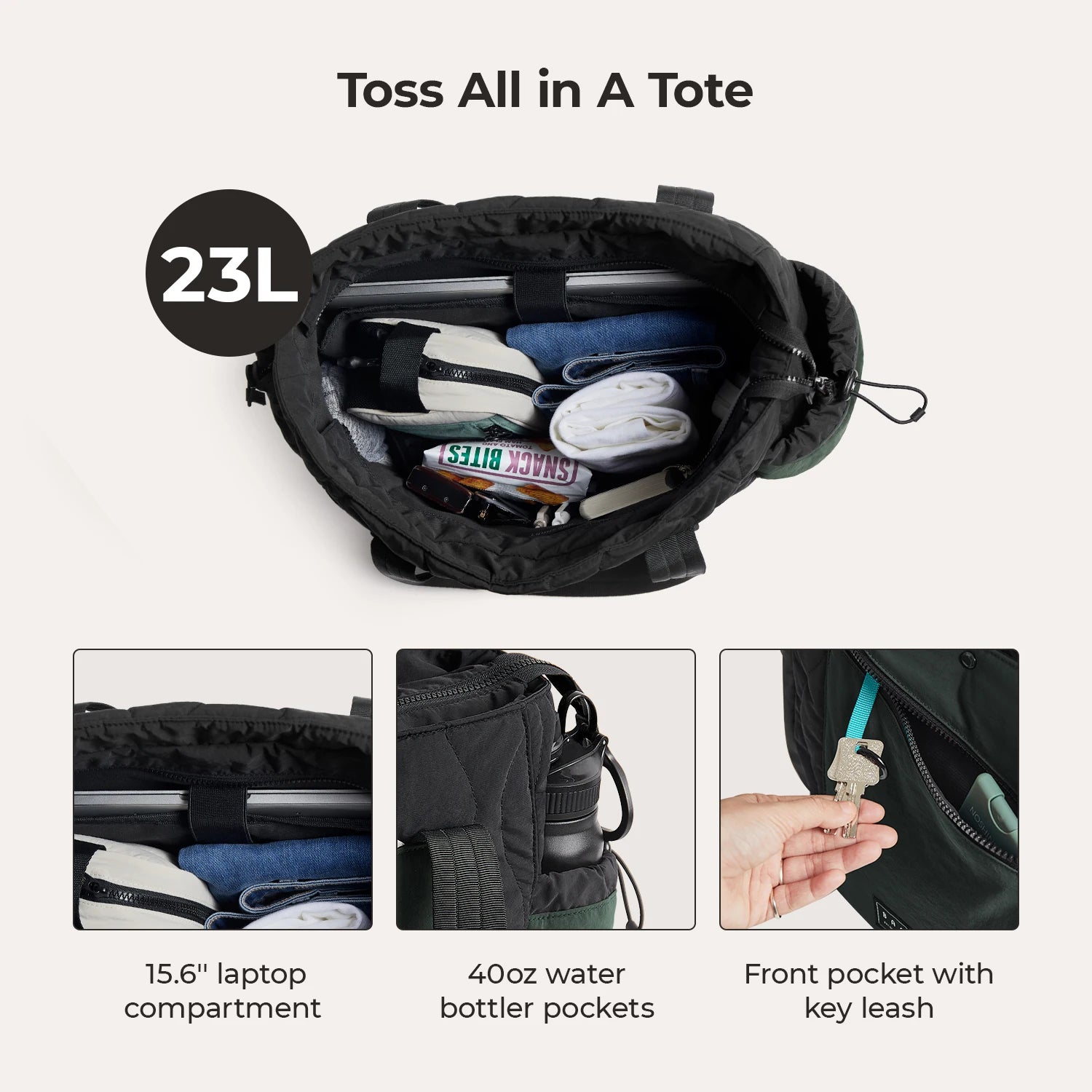Women's Waterproof Tote Bag – Lightweight Large Shoulder & Crossbody Handbag for Gym, Work & Travel