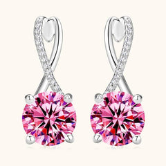 4CT Pink Moissanite Earrings - SnaggIt