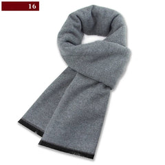 Men’s Luxury Wool Scarf — Cashmere Silk Blend Winter Plaid Shawl