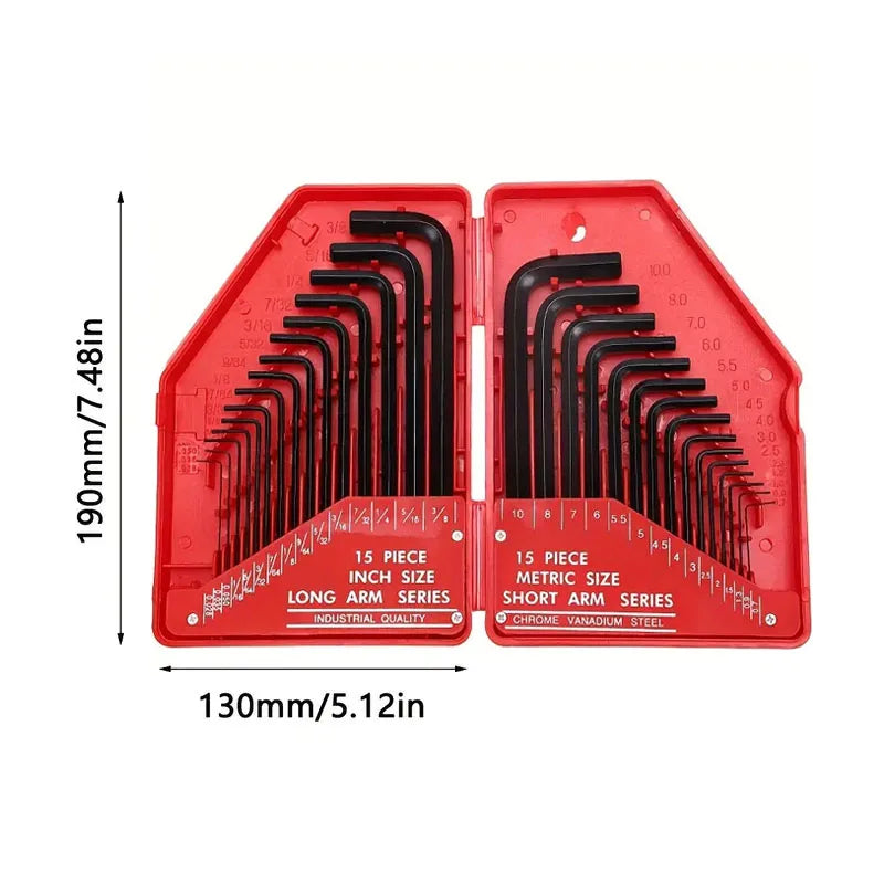 30-Piece Hex Key Wrench Set
