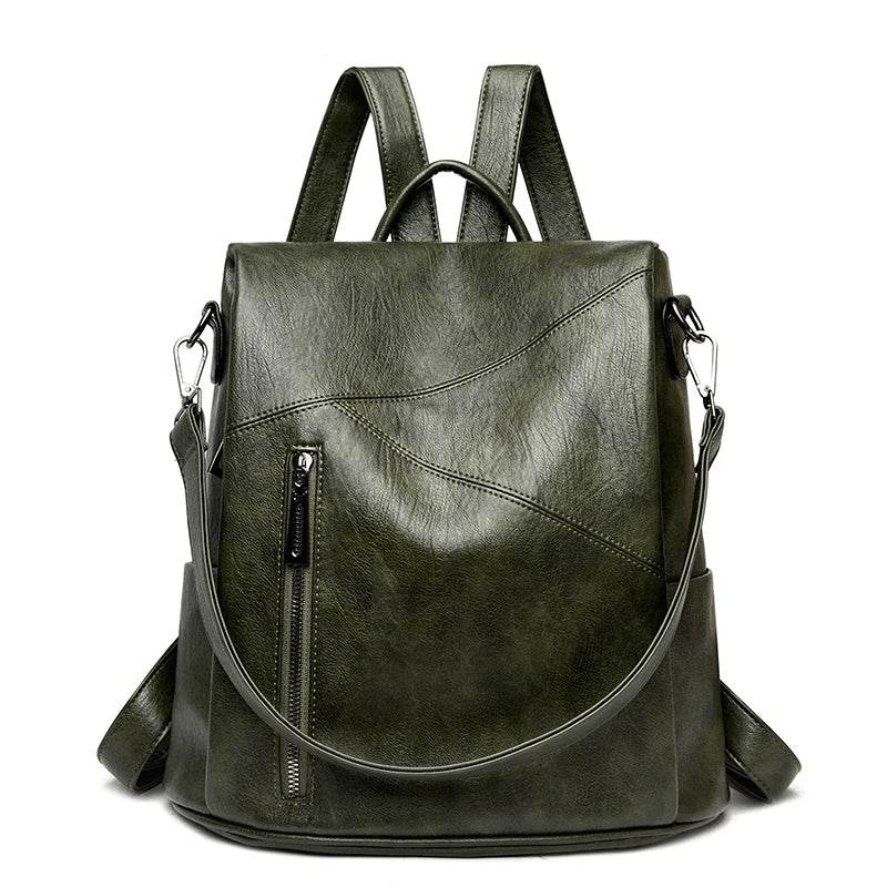 Anti-Theft Vintage Leather Backpack - SnaggIt