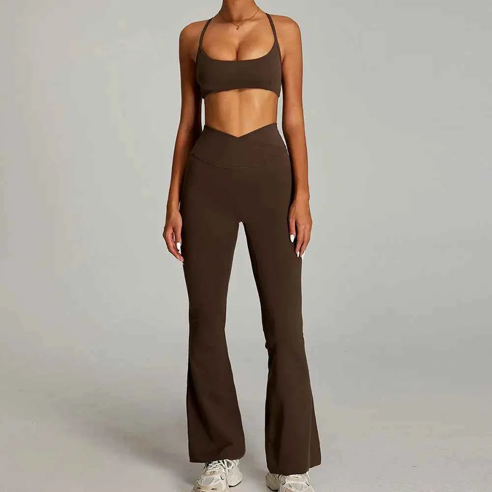 Women's 2-Piece Short Sleeve Yoga Suit | Quick-Dry Gym Tracksuit Running Workout Sports Set