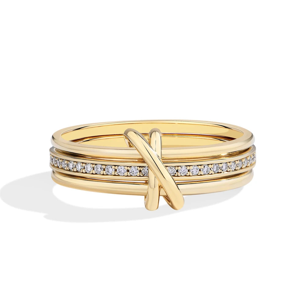 Moissanite 3-Ring Connect Design by Snagg A Ring