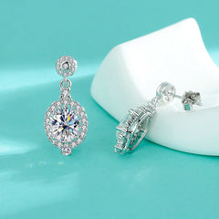 1.5CT Oval Moissanite Drop Earrings