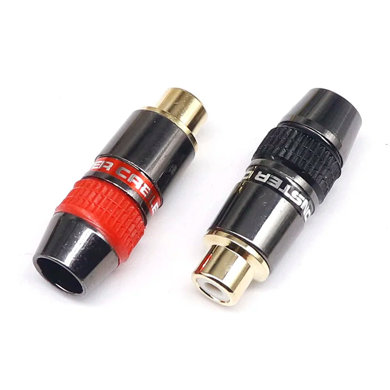 10 Pack RCA Male/Female Connectors – Gold-Plated Copper Audio & Video Plugs for Extension and Wiring by Snagg A Cable Plug