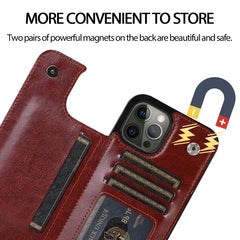 Double Button Wallet Flip Leather Case with Card Slot & Stand – for iPhone 14 Series - Phone Cases Covers