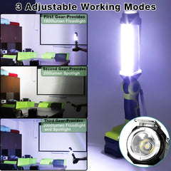 2000LM LED Work Light Compatible With Ryobi/Dewalt/Makita/Milwaukee Batteries