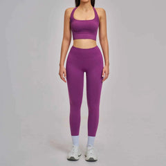 Women's 2-Piece Seamless Yoga Tracksuit | Gym Fitness Set Leggings & Sports Bra Breathable Activewear