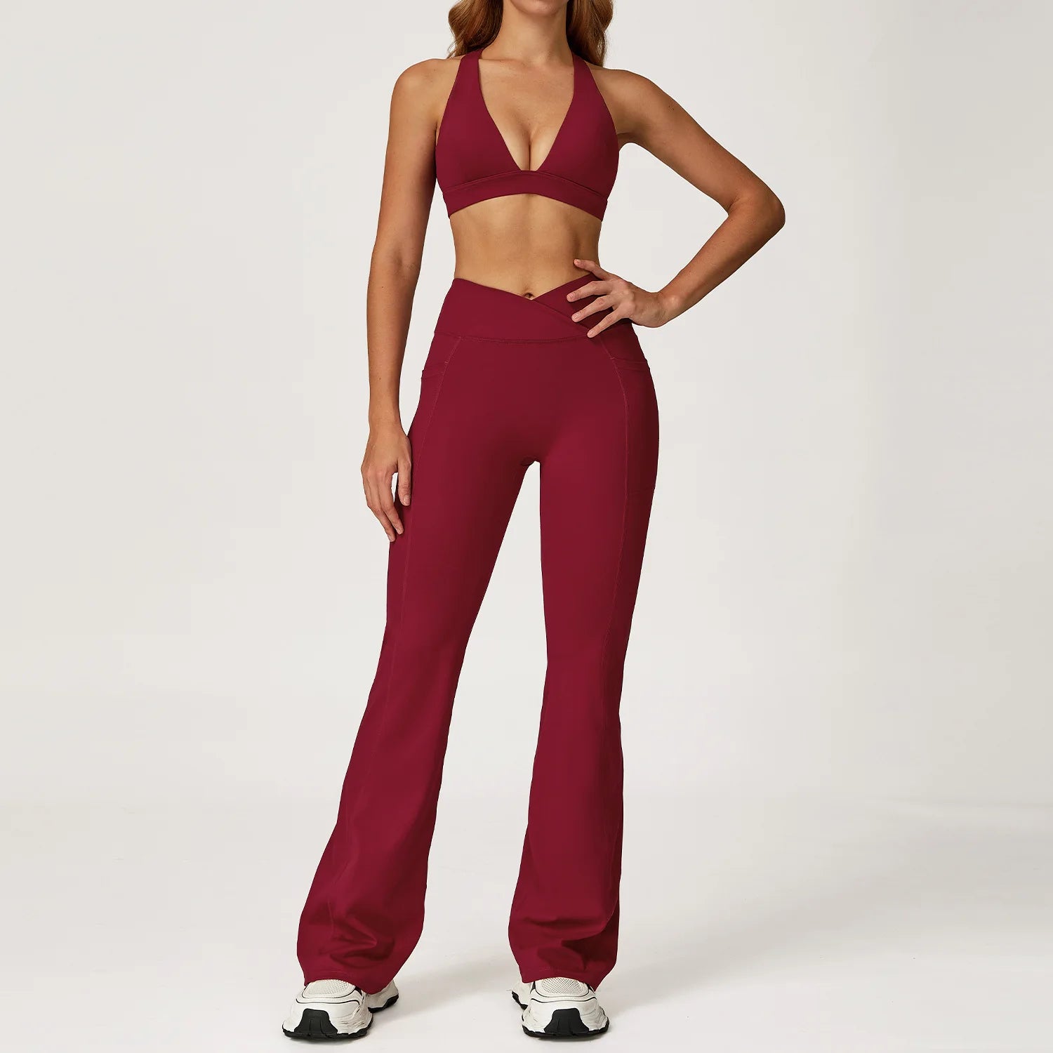 Women's 2-Piece Yoga Tracksuit | Push-Up Bra & High Waist Leggings Gym Fitness Sportswear