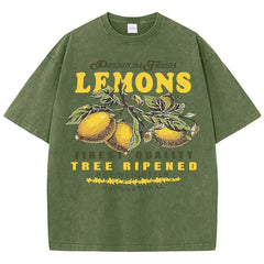 Premium Fresh Lemons Fruit Print Womans Streetwear T-Shirt