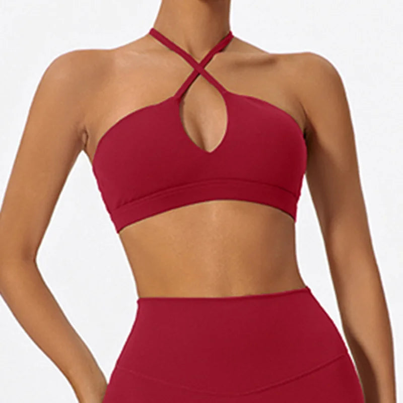 Women's Cross-Back Sports Bra | Stretch Yoga Gym Training Fitness Workout Underwear Top