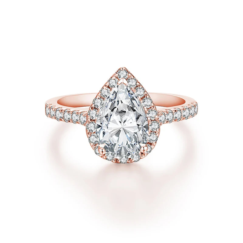 2ct Pear Cut Moissanite Ring