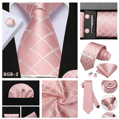Men’s 8cm Plaid & Check Necktie with Matching Accessories