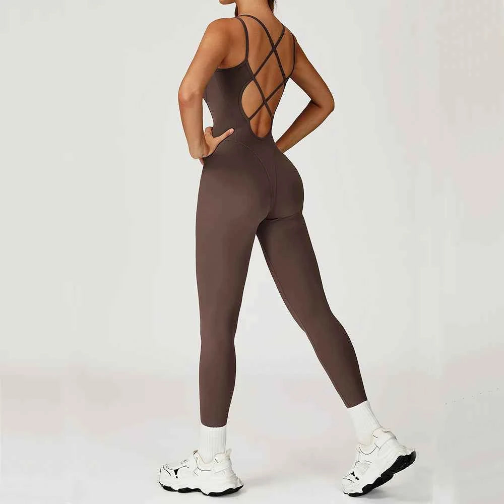 Women's Sports Jumpsuit Gym Set | Training Yoga Suit Fitness Romper Stretch Workout Bodysuit