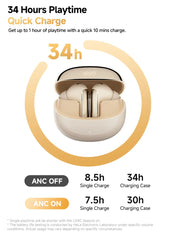 Wireless ANC Earbuds | Bluetooth 5.3 In-Ear Headphones with 6 Mic & Hi-Res Audio (34H Playtime) by Snagg An EarBud