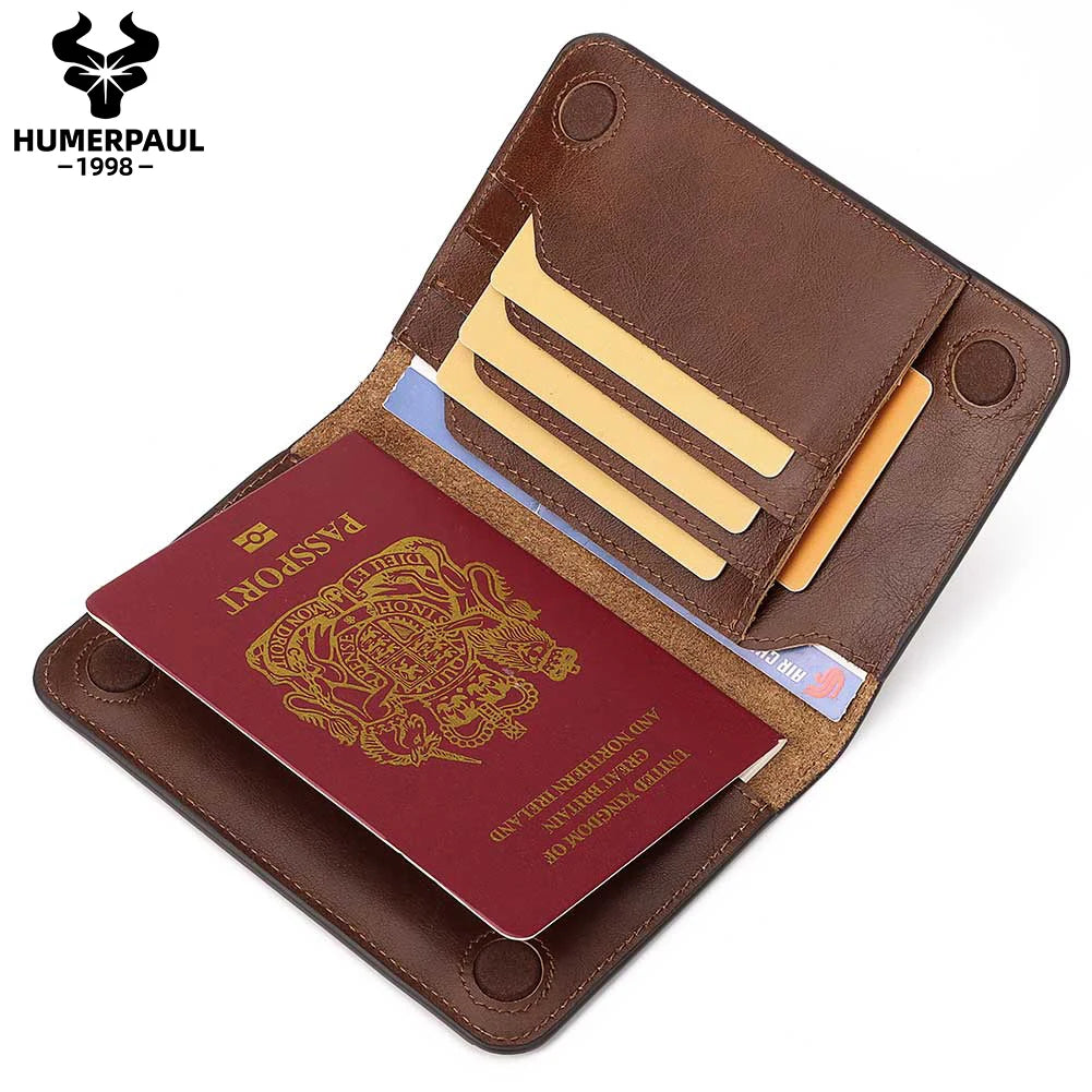 Genuine Leather RFID Passport Holder