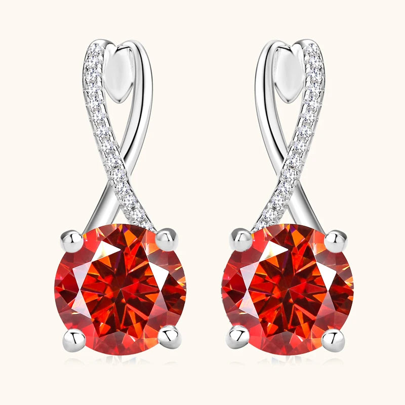 4CT Pink Moissanite Earrings