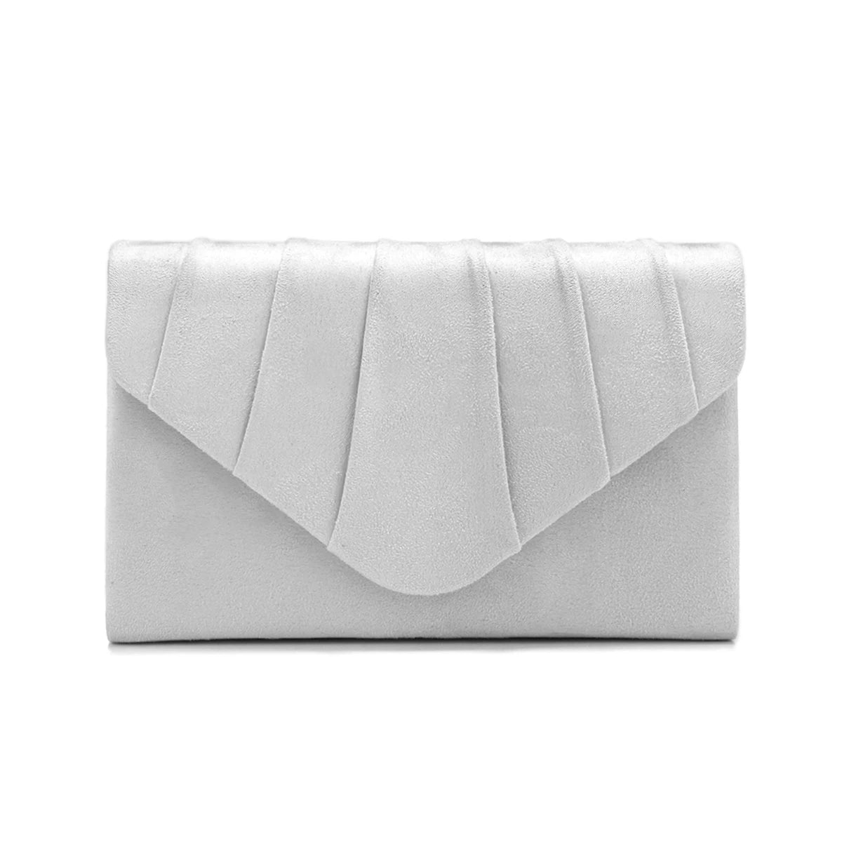 Silver Envelope Velvet Clutch