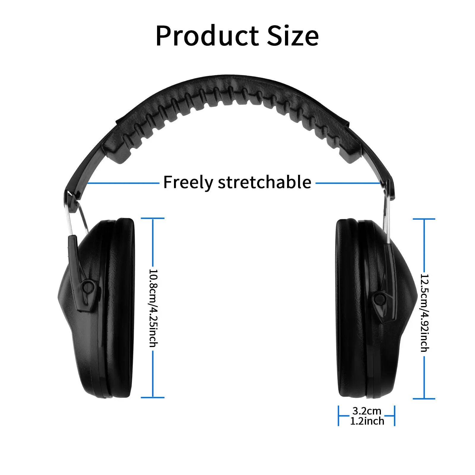 Foldable padded earmuffs for kids and adults – image 7