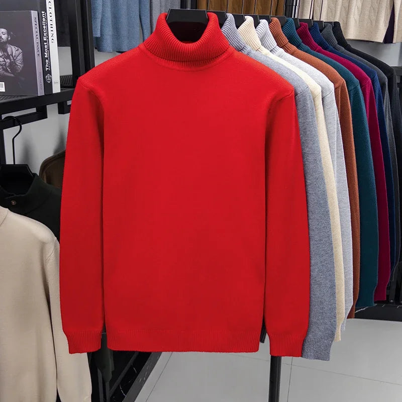 Men’s Premium Slim-Fit Turtleneck | Autumn/Winter Heavy-Duty Knitted Pullover