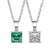 1–2CT Square Moissanite Pendant Necklace - SnaggIt