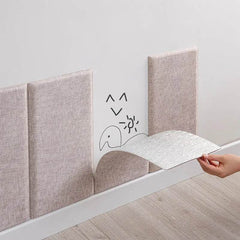 3D Self-Adhesive Linen Wall Panel Stickers - SnaggIt