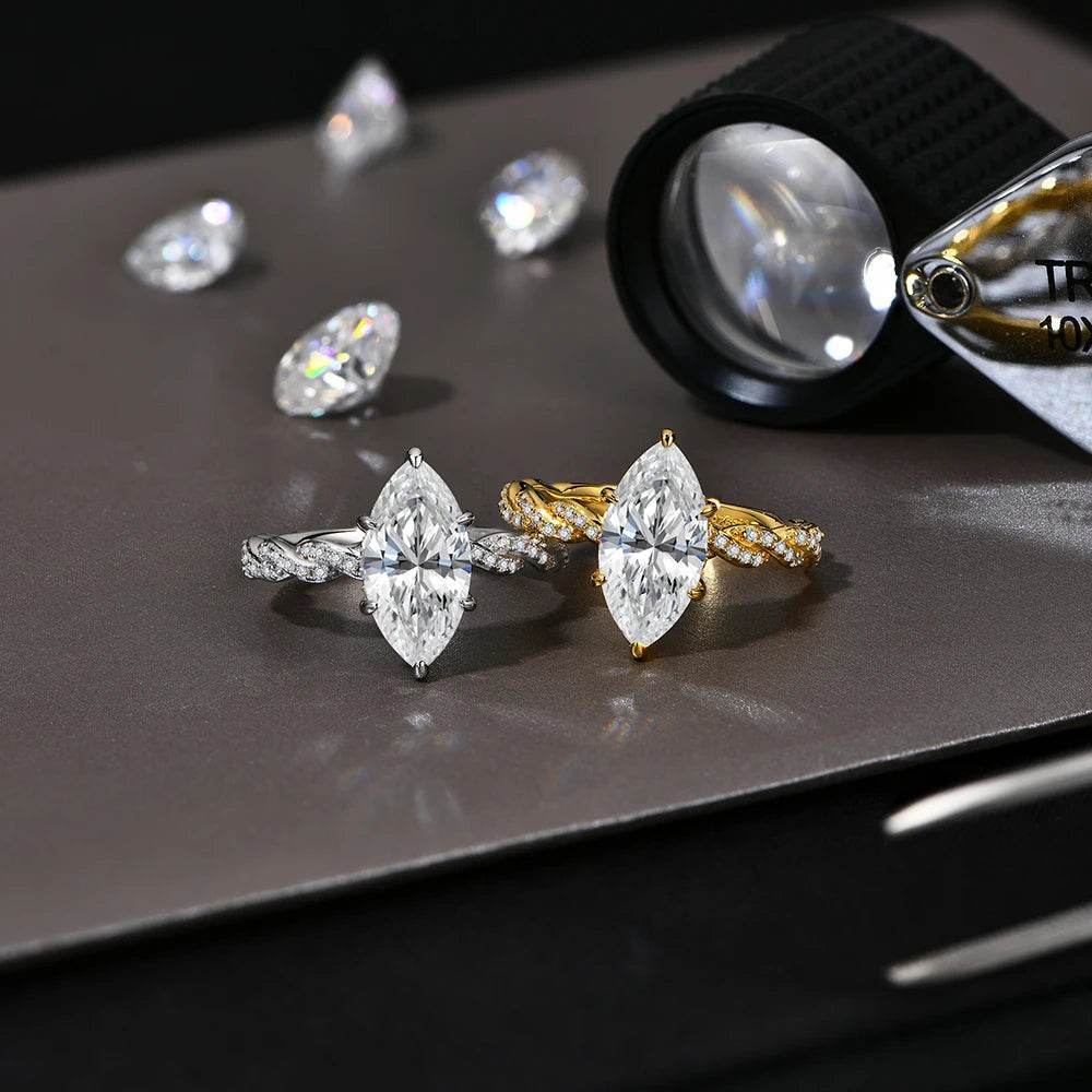 3ct Marquise Cut Moissanite Engagement Ring - SnaggIt