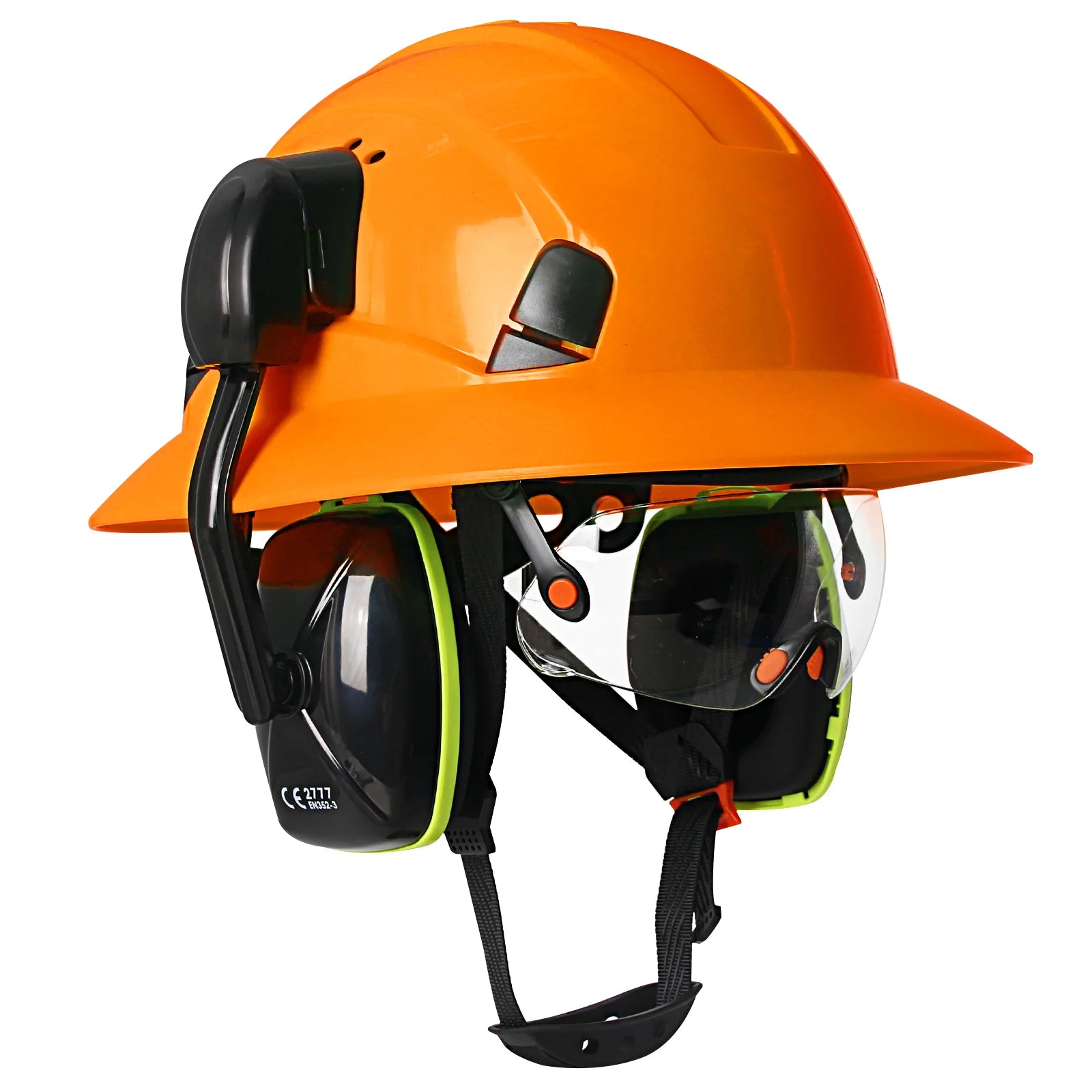 Full Brim Safety Helmet with Built In Goggles Earmuffs by Snagg A Safety Helmet
