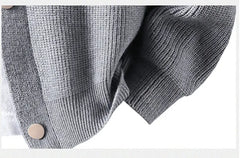Men’s Baseball Collar Open Cardigan | Korean Style Color-Block Knitwear