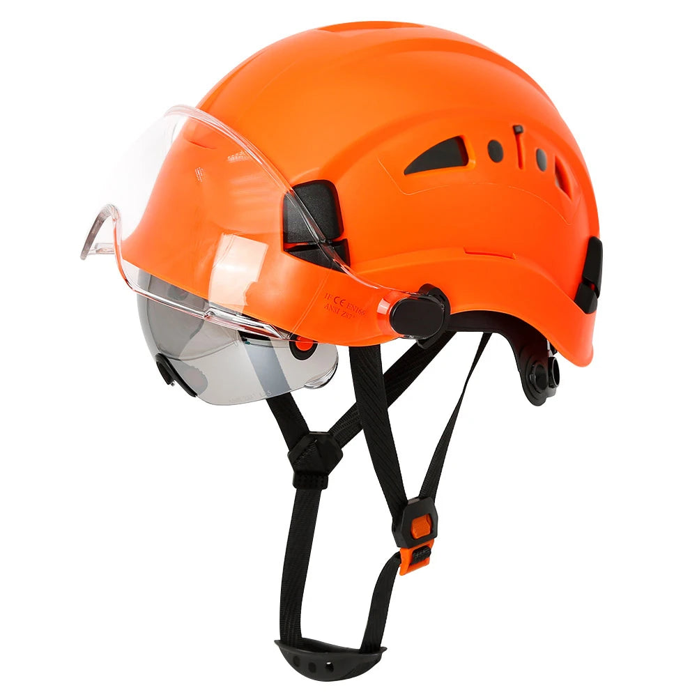 Vented construction safety helmet with built-in visor – image 26
