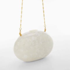 Oval Shell Acrylic Evening Clutch by Snagg It Purses