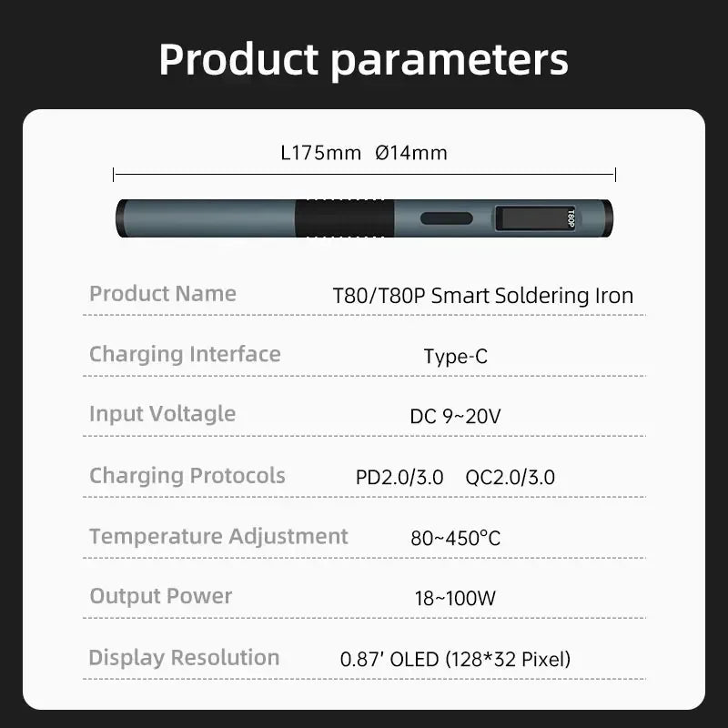 T80/T80P Smart Digital Soldering Iron by Snagg It Tools