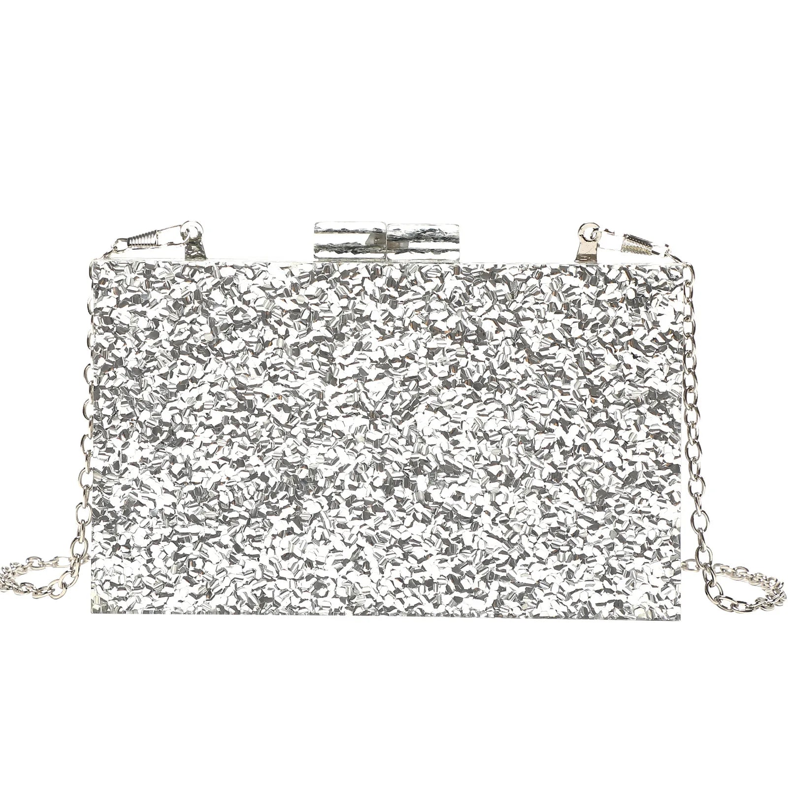Multicolor Acrylic Geometric Box Clutch