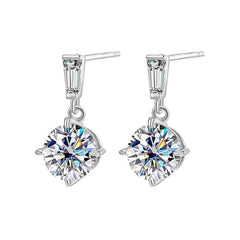 2CT True Teal Moissanite Drop Earrings - SnaggIt