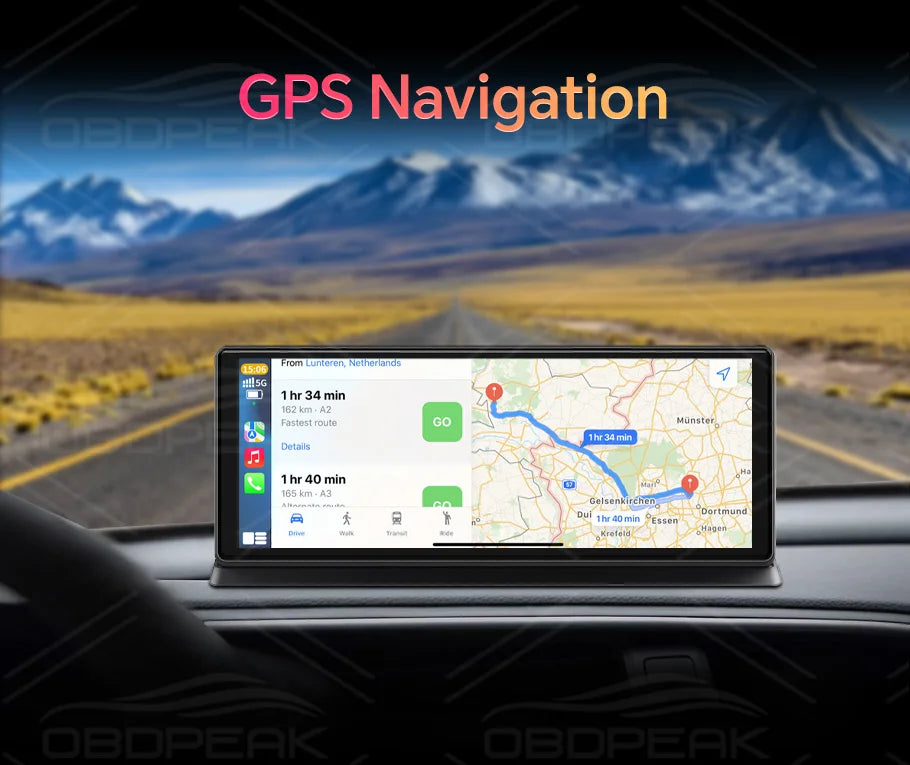 11.3" 4K Dash Cam – Rearview Camera DVR with CarPlay, Android Auto & GPS Navigation by Snagg A Car DVR