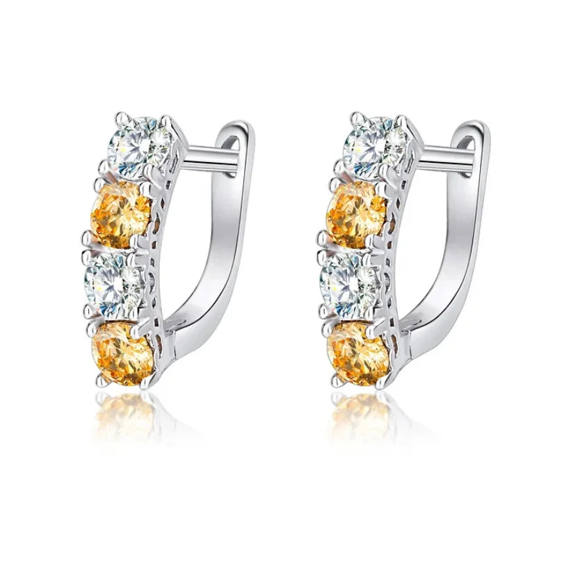 Genuine Moissanite Hoop Earrings by Snagg An Earring