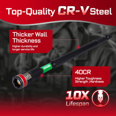 Impact Nut Driver Set – 6” Long Metric Nut Setters 8/10/13mm with Portable Storage Case