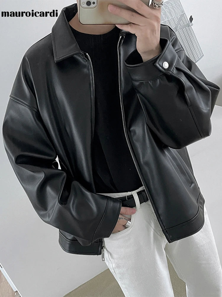 Short Black PU Leather Jacket by Snagg A Jacket