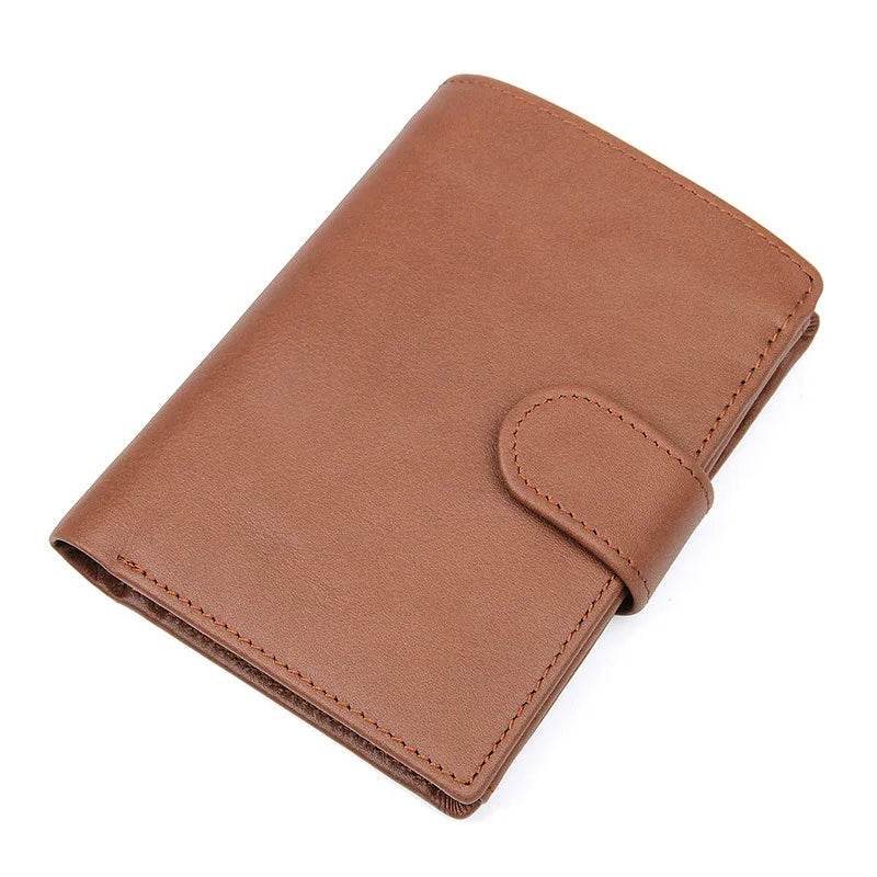 2025 RFID Vintage Leather Short Wallet - SnaggIt