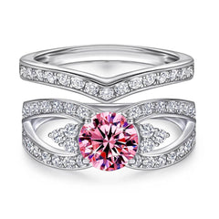 1ct Green Moissanite Double Ring - SnaggIt