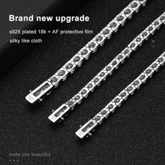 D Color VVS1 Moissanite Tennis Bracelet — 3mm / 4mm Stones - Bracelets