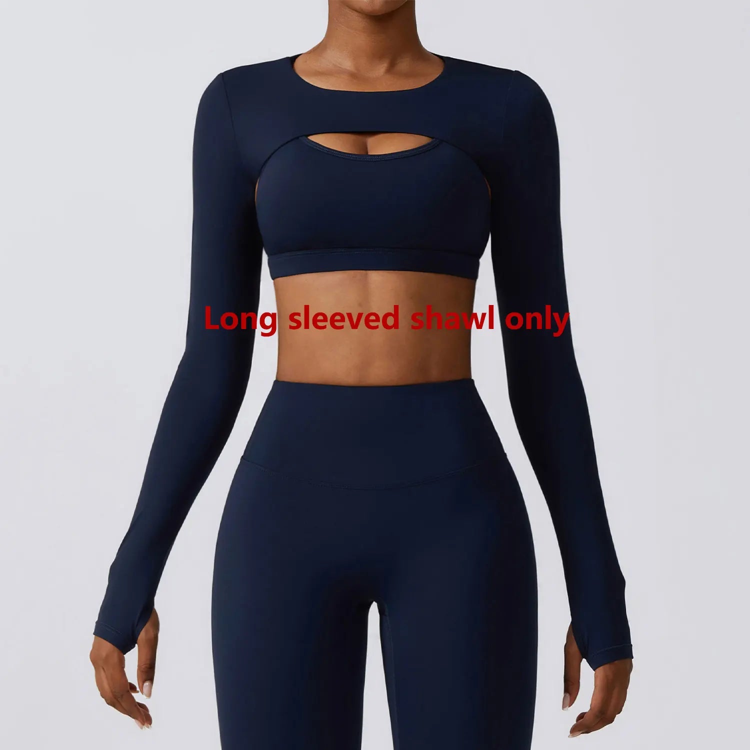 Women's Long Sleeve Yoga Top | Shawl Sports Camisole Push-Up Gym Workout Running Top