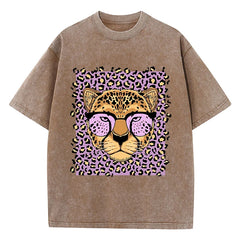 Leopard Cartoon Print Womans Streetwear T-Shirt
