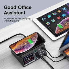 110W 8-Port USB Charging Station | 15W Wireless + PD 45W QC3.0 USB-C Fast Charger iPhone MacBook Samsung