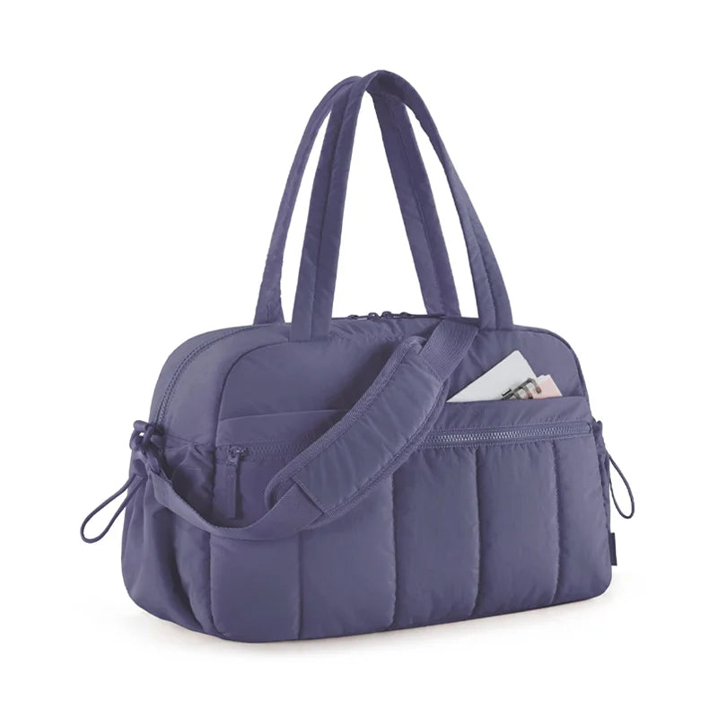 Women's Lightweight Weekender Duffel Bag – Water-Resistant Travel & Gym Carry-On with Wet Pocket (24L+)
